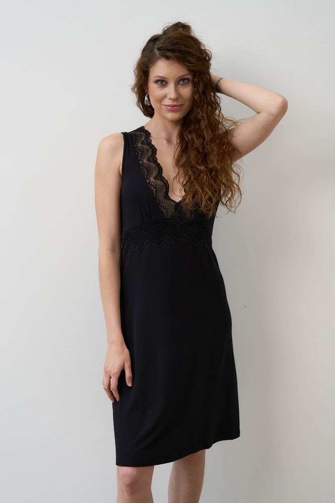 Нічна сорочка жіноча Effetto 02112P, Black (чорний), 3XL