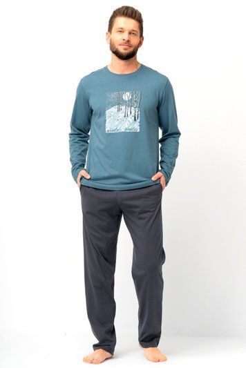 Піжама чоловіча Key MNS 627 B25 3-4XL, blue grey/dark grey (синьо-сірий/т.сірий)