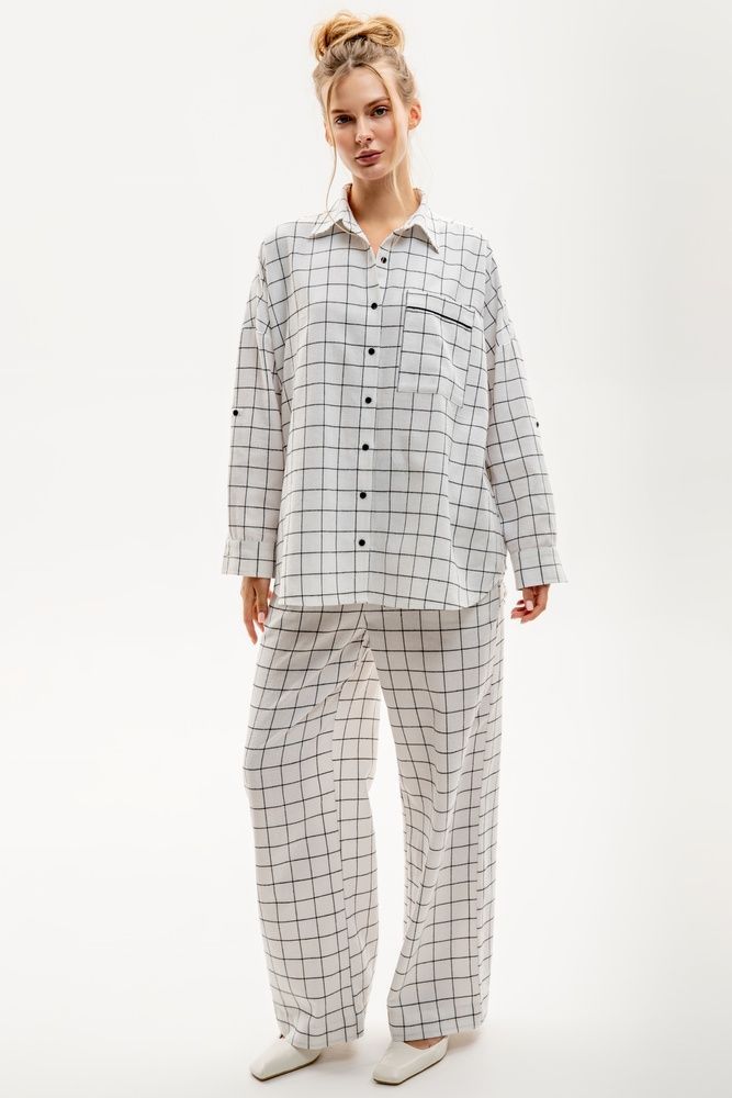 Піжама жіноча EFFE PJLS-001, Milk (молочний), S