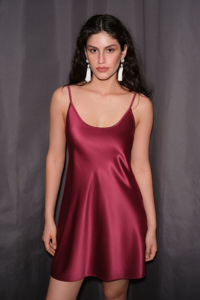 Нічна сорочка жіноча Effetto S03198P, burgundy (бордовий), 3XL
